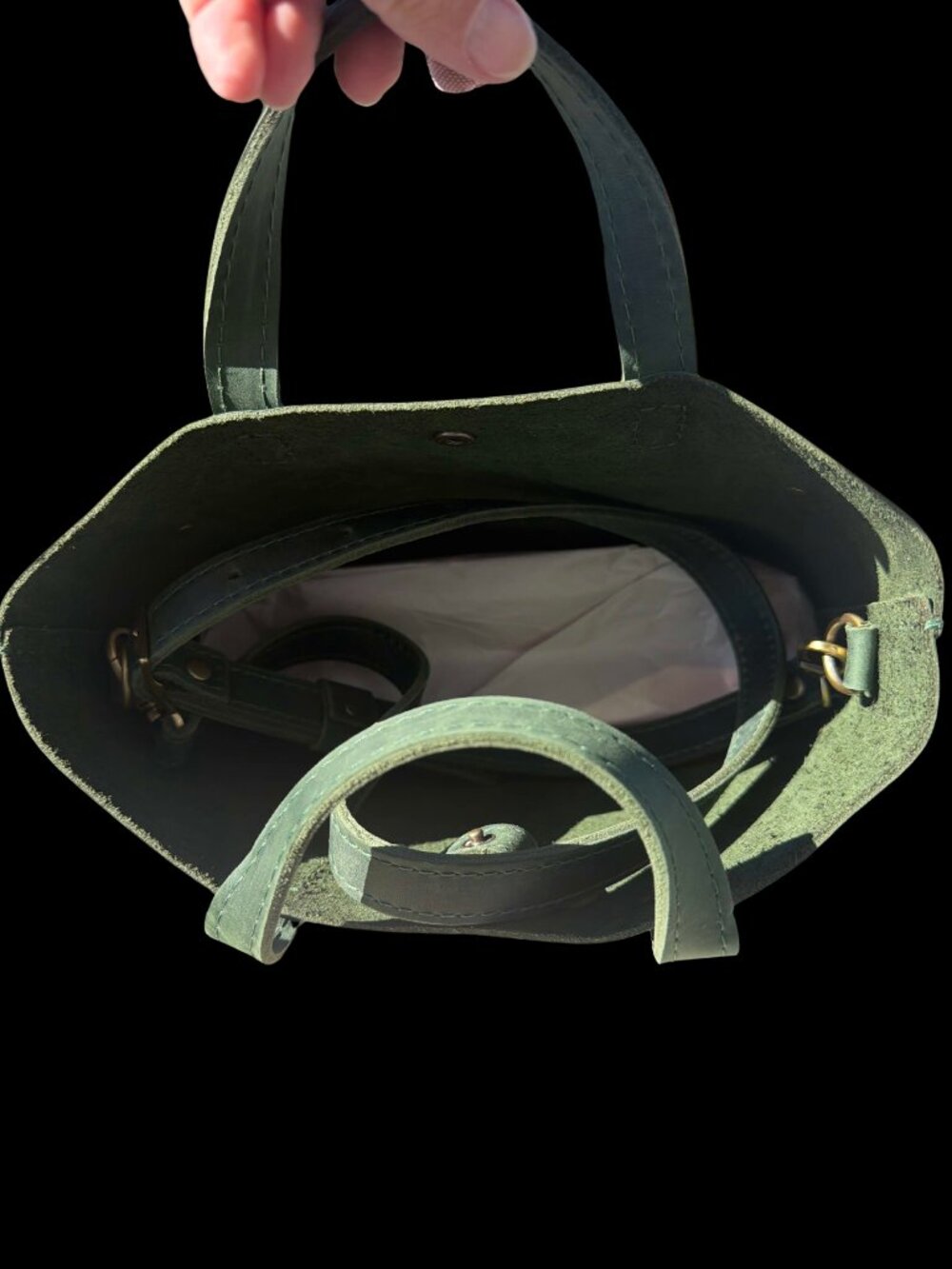 New Portland Leather Evergreen Mini Crossbody Tote - Picture 4 of 6